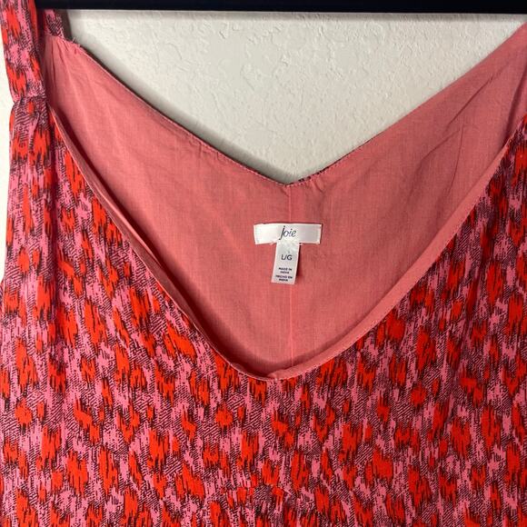 Joie Bondi Tiered Sleeveless V-Neck Maxi Dress Tea Rose Red Women’s - Size L - Picture 8 of 8